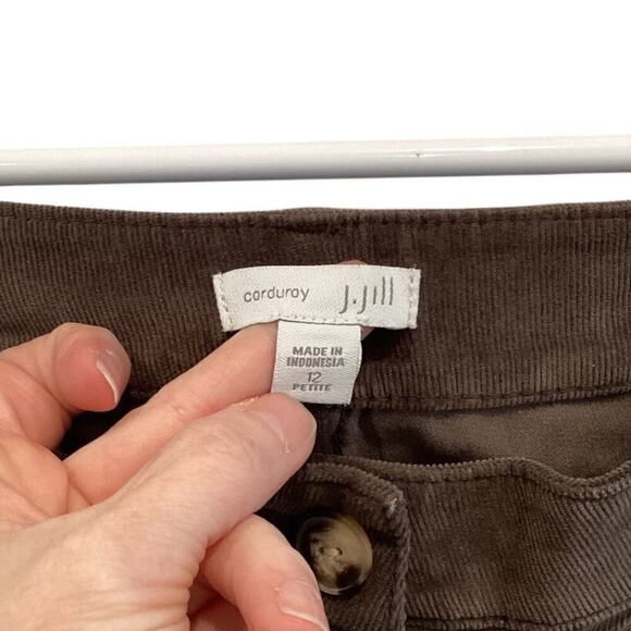 J.Jill Womens Bootcut Corduroy Pants 12P 12 Petite Mousse Brown Casual Fall Work - Picture 2 of 10